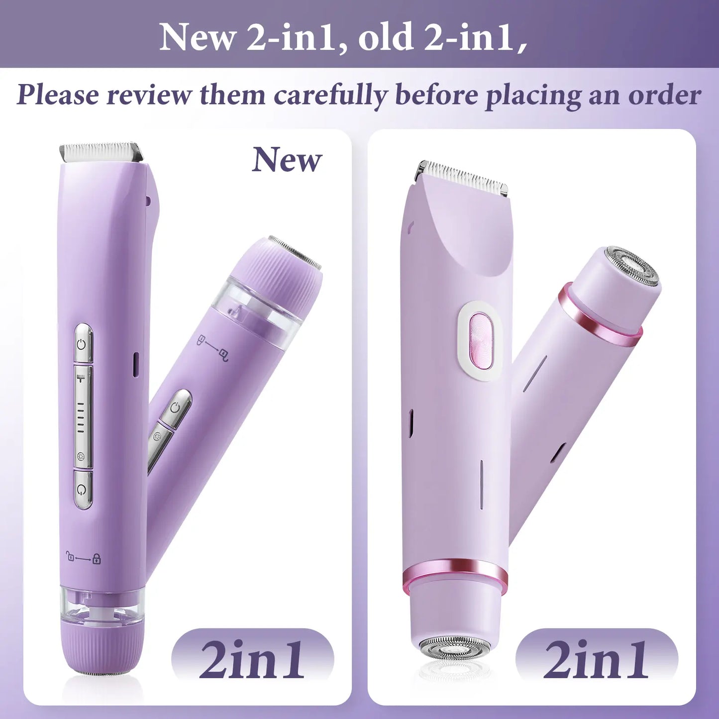 Electric Bikini Trimmer for Women, 1 Set Rechargeable 2 in 1 Body & Facialhair Removal for Winter Gift, Waterproof Wet &Dry Use Trimmer for Women, Halloween Christmas Gift, Fall Essentials Tiktokshopspringglowup