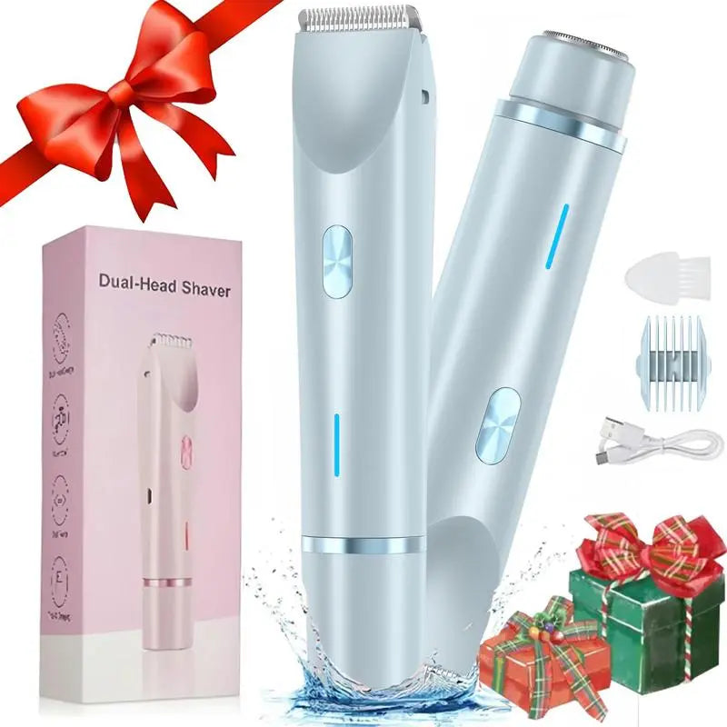 Electric Bikini Trimmer for Women, 1 Set Rechargeable 2 in 1 Body & Facialhair Removal for Winter Gift, Waterproof Wet &Dry Use Trimmer for Women, Halloween Christmas Gift, Fall Essentials Tiktokshopspringglowup
