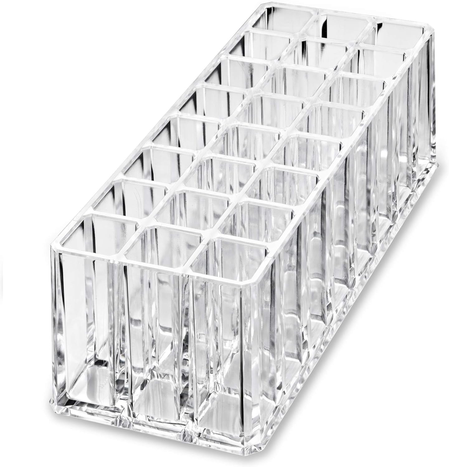  Acrylic Makeup Beauty Brush Organizer | 24 Space Cosmetic Storage (CLEAR)